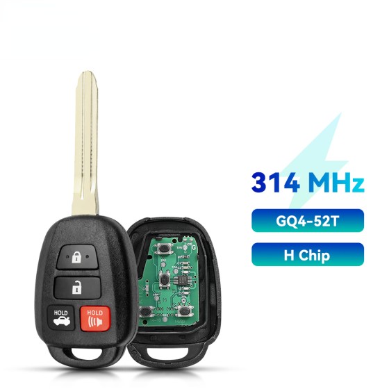 2013-2019 Toyota RAV4 Highlander / 4-Button Remote Head Key / GQ4-52T (H Chip) (AFTERMARKET)